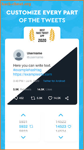 Fake Tweet: Create Fake Tweets, Background Changer screenshot