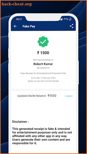 FakePay - Money Transfer Prank screenshot