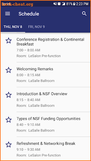 Fall 2018 NSF Grants Conf. screenshot