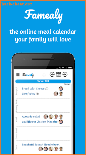 Famealy - Awesome Meal Calendar screenshot