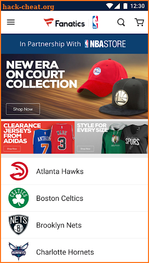 Fanatics NBA screenshot