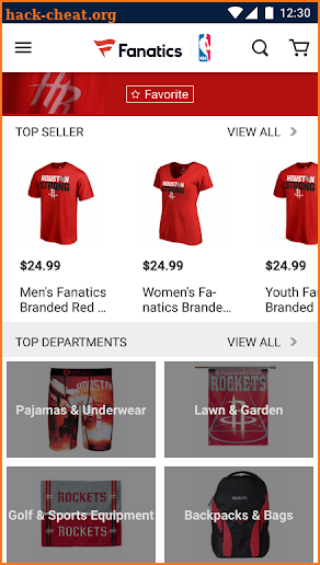 Fanatics NBA screenshot