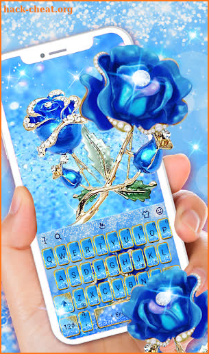 Fancy Diamond Blue Rose Keyboard screenshot