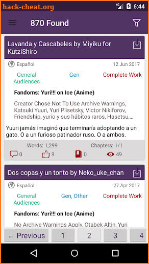 Fanfic Pocket Archive Library (Unofficial) screenshot