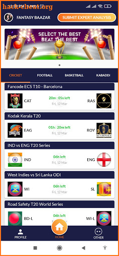 Fantasy Bazaar Dream11 Predictions Expert teams screenshot