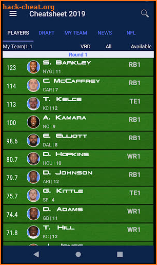 Fantasy Football Cheatsheet 19 screenshot