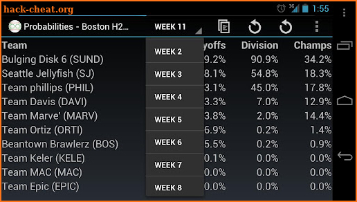 Fantasy Playoffs Predictor screenshot