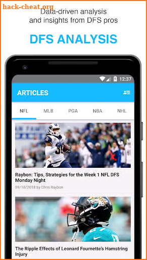 FantasyLabs - DFS Lineup Builder, Props, Articles screenshot