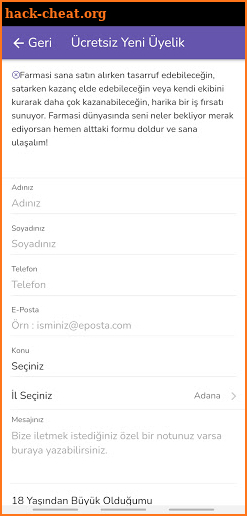 Farmasii Girişim Üyelik/Kayıt screenshot