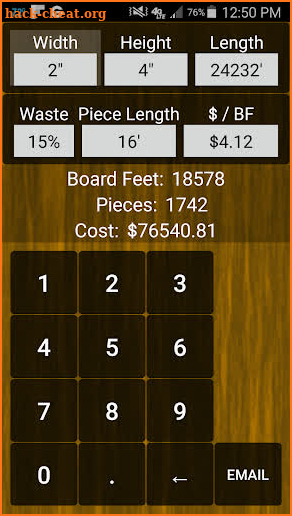 Fast Board Foot Calculator screenshot