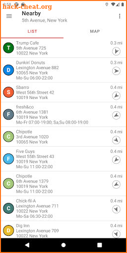 Fast Food Locator screenshot