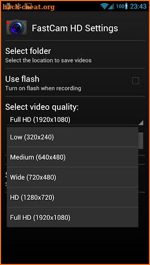 FastCam HD Quick Video Camera screenshot