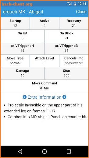 FAT - SFV & USF4 Frame Data screenshot