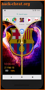 FC Barcelona zipper lock screen screenshot