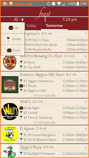 Feest - Food & Drink Specials screenshot