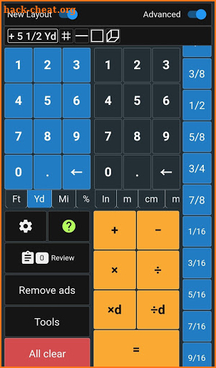 Feet & Inches Construction Calculator screenshot