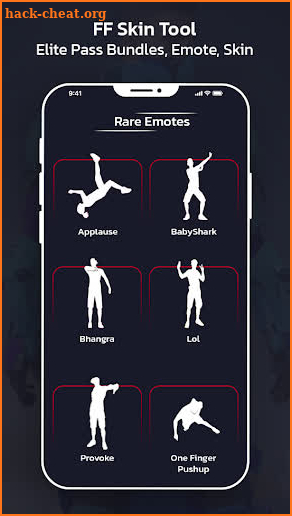 FFF FF Skin Tool, Elite pass Bundles, Emote, skin screenshot