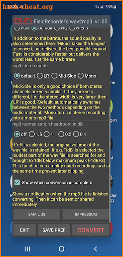 FieldRecorder's wav2mp3 screenshot
