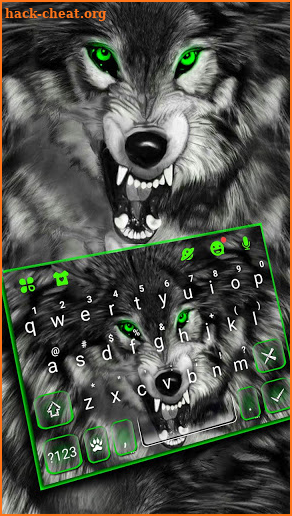 Fierce Wolf Green Keyboard Theme screenshot