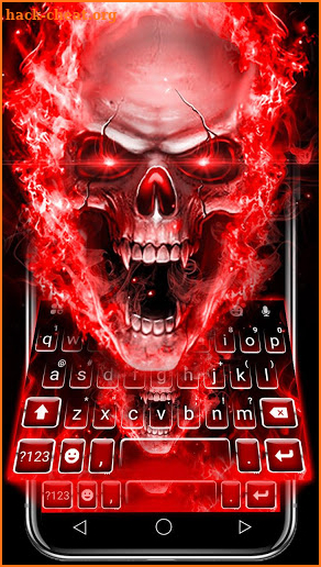 Fiery 3d Skull Keyboard Theme screenshot