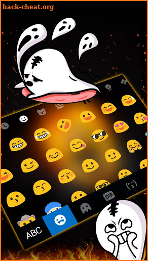 Fiery Ghost Skull Keyboard Theme screenshot