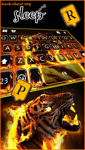 Fiery Tiger Keyboard Background screenshot