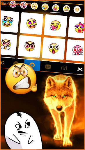 Fiery Wolf Keyboard Background screenshot