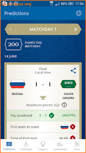 FIFA World Cup Match Predictor by Hyundai screenshot