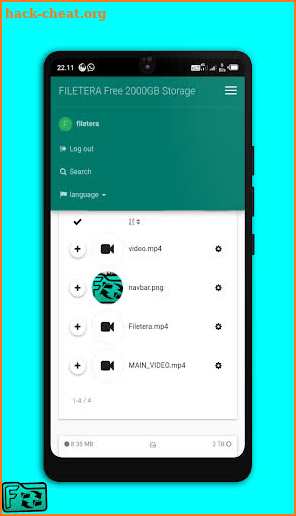 Filetera Free 2000GB Storage screenshot