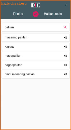 Filipino - Haitiancreole Dictionary (Dic1) screenshot