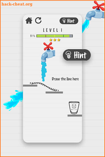 Fill Water In Glass - Draw Line Game screenshot