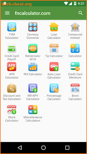 Financial Calculators screenshot