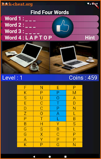Find Four Words screenshot