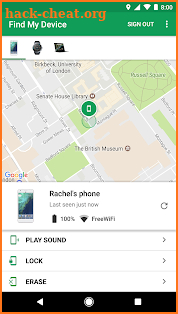 Find My Device screenshot