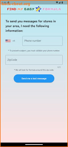 FindMyBabyFormula.com screenshot