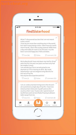 findSisterhood screenshot