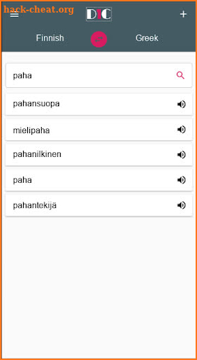 Finnish - Greek Dictionary (Dic1) screenshot