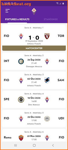 FIORENTINA OFFICIAL APP screenshot