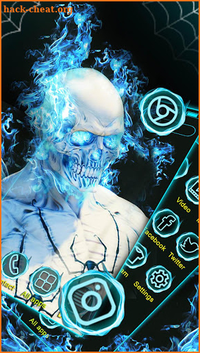 Fire, Blue, Skull Themes, Live Wallpaper screenshot