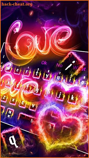 Fire Love Heart Keyboard Theme screenshot