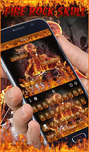 Fire Rock Skull Keyboard Theme screenshot