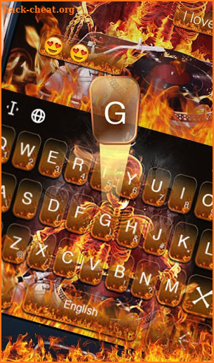 Fire Rock Skull Keyboard Theme screenshot