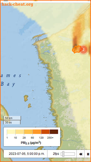 Fire Smoke Map Canada USA screenshot