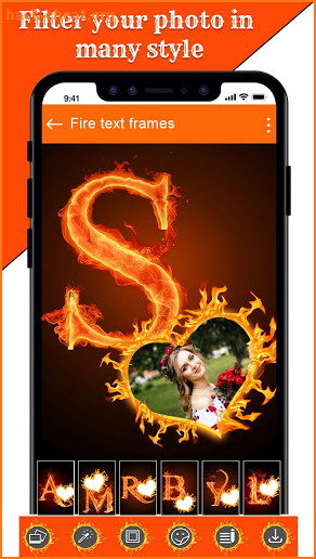 Fire Text Photo Frame Editor - Fire Photo Editor screenshot