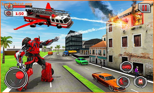 Firefighter Flying Robot Transform Fire Truck Sim screenshot