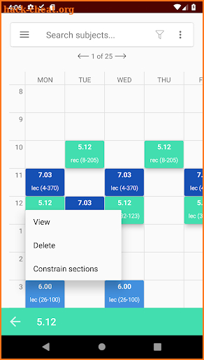 FireRoad : MIT course planner screenshot