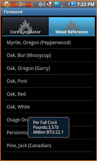 Firewood Calculator screenshot