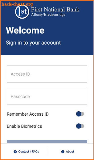 First National Bank – A/B screenshot