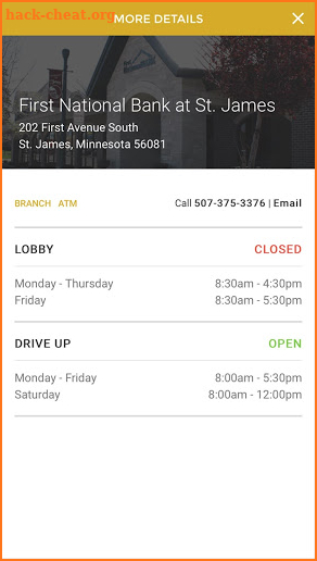 First National Bank at St. James screenshot