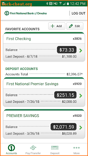 First National Bank of Omaha screenshot